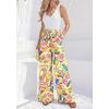 imageBTFBM Two Piece Sets For Women Summer 2026 Spring Outfits Casual Sleeveless Wide Leg Pants Sets Beach Vacation ClothesFloral Multicolored