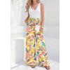 imageBTFBM Two Piece Sets For Women Summer 2026 Spring Outfits Casual Sleeveless Wide Leg Pants Sets Beach Vacation ClothesFloral Multicolored
