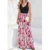 imageBTFBM Two Piece Sets For Women Summer 2026 Spring Outfits Casual Sleeveless Wide Leg Pants Sets Beach Vacation ClothesFloral White Rose Red