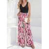 imageBTFBM Two Piece Sets For Women Summer 2026 Spring Outfits Casual Sleeveless Wide Leg Pants Sets Beach Vacation ClothesFloral White Rose Red