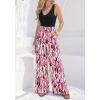 imageBTFBM Two Piece Sets For Women Summer 2026 Spring Outfits Casual Sleeveless Wide Leg Pants Sets Beach Vacation ClothesFloral White Rose Red