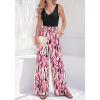 imageBTFBM Two Piece Sets For Women Summer 2026 Spring Outfits Casual Sleeveless Wide Leg Pants Sets Beach Vacation ClothesFloral White Rose Red