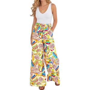 imageBTFBM Two Piece Sets For Women Summer 2026 Spring Outfits Casual Sleeveless Wide Leg Pants Sets Beach Vacation ClothesFloral Multicolored
