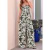 imageBTFBM Jumpsuits For Women Casual 2026 Floral Strapless Jumpsuit Wide Leg Rompers Beach Vacation Clothes Summer OutfitsFloral Army Green Beige