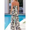 imageBTFBM Jumpsuits For Women Casual 2026 Floral Strapless Jumpsuit Wide Leg Rompers Beach Vacation Clothes Summer OutfitsFloral Black Beige