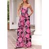 imageBTFBM Jumpsuits For Women Casual 2026 Floral Strapless Jumpsuit Wide Leg Rompers Beach Vacation Clothes Summer OutfitsFloral Black Pink