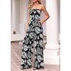 imageBTFBM Jumpsuits For Women Casual 2026 Floral Strapless Jumpsuit Wide Leg Rompers Beach Vacation Clothes Summer OutfitsFloral Black White