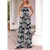 imageBTFBM Jumpsuits For Women Casual 2026 Floral Strapless Jumpsuit Wide Leg Rompers Beach Vacation Clothes Summer OutfitsFloral Black White