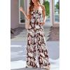 imageBTFBM Jumpsuits For Women Casual 2026 Floral Strapless Jumpsuit Wide Leg Rompers Beach Vacation Clothes Summer OutfitsFloral Brown White