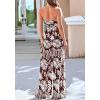 imageBTFBM Jumpsuits For Women Casual 2026 Floral Strapless Jumpsuit Wide Leg Rompers Beach Vacation Clothes Summer OutfitsFloral Brown White