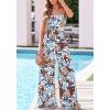 imageBTFBM Jumpsuits For Women Casual 2026 Floral Strapless Jumpsuit Wide Leg Rompers Beach Vacation Clothes Summer OutfitsFloral Brown White Blue