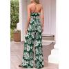 imageBTFBM Jumpsuits For Women Casual 2026 Floral Strapless Jumpsuit Wide Leg Rompers Beach Vacation Clothes Summer OutfitsFloral Dark Green White