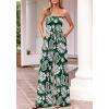imageBTFBM Jumpsuits For Women Casual 2026 Floral Strapless Jumpsuit Wide Leg Rompers Beach Vacation Clothes Summer OutfitsFloral Dark Green White