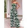 imageBTFBM Jumpsuits For Women Casual 2026 Floral Strapless Jumpsuit Wide Leg Rompers Beach Vacation Clothes Summer OutfitsFloral Dark Green White