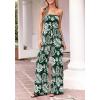 imageBTFBM Jumpsuits For Women Casual 2026 Floral Strapless Jumpsuit Wide Leg Rompers Beach Vacation Clothes Summer OutfitsFloral Dark Green White
