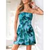 imageBTFBM Rompers For Women 2026 Summer Strapless Printed Tube Boho Wide Leg Beach Short Jumpsuit Spring Date Night RomperFloral Green
