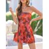 imageBTFBM Rompers For Women 2026 Summer Strapless Printed Tube Boho Wide Leg Beach Short Jumpsuit Spring Date Night RomperFloral Red