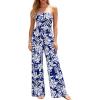 Floral Dark Blue White