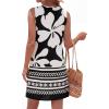 imageBTFBM Casual Summer Dresses for Women 2026 Spring Sleeveless Boho Floral Tank Mini Sun Dress Beach Vacation SundressesFloral White Black