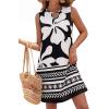imageBTFBM Casual Summer Dresses for Women 2026 Spring Sleeveless Boho Floral Tank Mini Sun Dress Beach Vacation SundressesFloral White Black