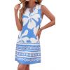 imageBTFBM Casual Summer Dresses for Women 2026 Spring Sleeveless Boho Floral Tank Mini Sun Dress Beach Vacation SundressesFloral White Blue