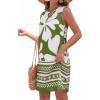 imageBTFBM Casual Summer Dresses for Women 2026 Spring Sleeveless Boho Floral Tank Mini Sun Dress Beach Vacation SundressesFloral White Green