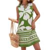 imageBTFBM Casual Summer Dresses for Women 2026 Spring Sleeveless Boho Floral Tank Mini Sun Dress Beach Vacation SundressesFloral White Green