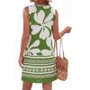 imageBTFBM Casual Summer Dresses for Women 2026 Spring Sleeveless Boho Floral Tank Mini Sun Dress Beach Vacation SundressesFloral White Green