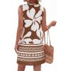 imageBTFBM Casual Summer Dresses for Women 2026 Spring Sleeveless Boho Floral Tank Mini Sun Dress Beach Vacation SundressesFloral White Khaki