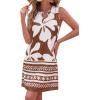 imageBTFBM Casual Summer Dresses for Women 2026 Spring Sleeveless Boho Floral Tank Mini Sun Dress Beach Vacation SundressesFloral White Khaki