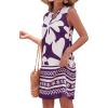 imageBTFBM Casual Summer Dresses for Women 2026 Spring Sleeveless Boho Floral Tank Mini Sun Dress Beach Vacation SundressesFloral White Purple