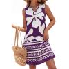 imageBTFBM Casual Summer Dresses for Women 2026 Spring Sleeveless Boho Floral Tank Mini Sun Dress Beach Vacation SundressesFloral White Purple