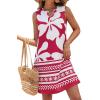 imageBTFBM Casual Summer Dresses for Women 2026 Spring Sleeveless Boho Floral Tank Mini Sun Dress Beach Vacation SundressesFloral White Red