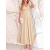 imageBTFBM Formal Dresses for Women Summer Outfits V Neck Ruffle Sleeve A Line Maxi Elegant Cocktail Wedding Guest Dress 2026Apricot