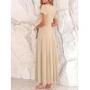 imageBTFBM Formal Dresses for Women Summer Outfits V Neck Ruffle Sleeve A Line Maxi Elegant Cocktail Wedding Guest Dress 2026Apricot