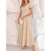 imageBTFBM Formal Dresses for Women Summer Outfits V Neck Ruffle Sleeve A Line Maxi Elegant Cocktail Wedding Guest Dress 2026Apricot