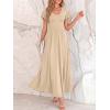 imageBTFBM Formal Dresses for Women Summer Outfits V Neck Ruffle Sleeve A Line Maxi Elegant Cocktail Wedding Guest Dress 2026Apricot