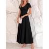 imageBTFBM Formal Dresses for Women Summer Outfits V Neck Ruffle Sleeve A Line Maxi Elegant Cocktail Wedding Guest Dress 2026Black