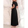 imageBTFBM Formal Dresses for Women Summer Outfits V Neck Ruffle Sleeve A Line Maxi Elegant Cocktail Wedding Guest Dress 2026Black