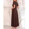 imageBTFBM Formal Dresses for Women Summer Outfits V Neck Ruffle Sleeve A Line Maxi Elegant Cocktail Wedding Guest Dress 2026Brown
