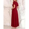 imageBTFBM Formal Dresses for Women Summer Outfits V Neck Ruffle Sleeve A Line Maxi Elegant Cocktail Wedding Guest Dress 2026Burgundy
