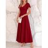 imageBTFBM Formal Dresses for Women Summer Outfits V Neck Ruffle Sleeve A Line Maxi Elegant Cocktail Wedding Guest Dress 2026Burgundy
