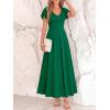 imageBTFBM Formal Dresses for Women Summer Outfits V Neck Ruffle Sleeve A Line Maxi Elegant Cocktail Wedding Guest Dress 2026Green