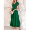 imageBTFBM Formal Dresses for Women Summer Outfits V Neck Ruffle Sleeve A Line Maxi Elegant Cocktail Wedding Guest Dress 2026Green