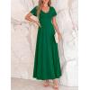 imageBTFBM Formal Dresses for Women Summer Outfits V Neck Ruffle Sleeve A Line Maxi Elegant Cocktail Wedding Guest Dress 2026Green