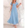 imageBTFBM Formal Dresses for Women Summer Outfits V Neck Ruffle Sleeve A Line Maxi Elegant Cocktail Wedding Guest Dress 2026Light Blue