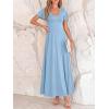 imageBTFBM Formal Dresses for Women Summer Outfits V Neck Ruffle Sleeve A Line Maxi Elegant Cocktail Wedding Guest Dress 2026Light Blue