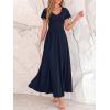 imageBTFBM Formal Dresses for Women Summer Outfits V Neck Ruffle Sleeve A Line Maxi Elegant Cocktail Wedding Guest Dress 2026Navy
