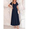 imageBTFBM Formal Dresses for Women Summer Outfits V Neck Ruffle Sleeve A Line Maxi Elegant Cocktail Wedding Guest Dress 2026Navy
