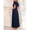 imageBTFBM Formal Dresses for Women Summer Outfits V Neck Ruffle Sleeve A Line Maxi Elegant Cocktail Wedding Guest Dress 2026Navy